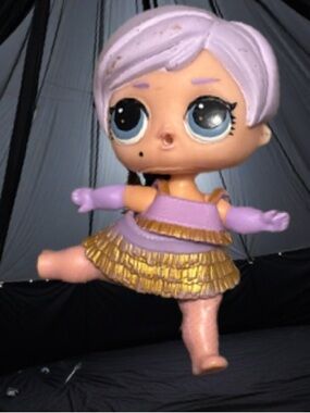 Purple and Gold Doll with Feather Headband